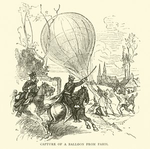 Fangst av en ballong fra Paris, januar 1871 av English School