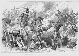 Eroberung von Rebellengeschützen durch die Kavallerie der Roberts-Brigade