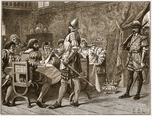 Capture of the FitzGeralds, illustrasjon fra Cassells Illustrated History of England (sepiafoto) av English School