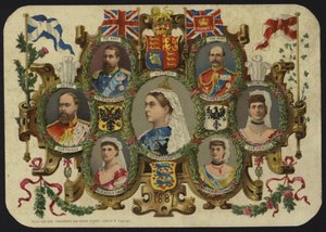 Kort som feirer dronning Victorias jubileum i 1887 av English School