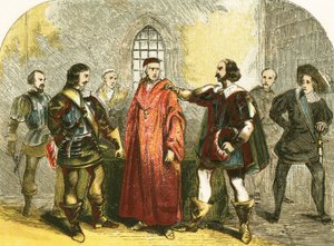 Kardinal Wolsey arrestert for høyforræderi av English School