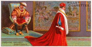 Kardinal Wolsey ble avskjediget av kong Henry VIII av English School