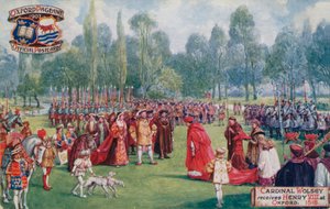 Kardinal Wolsey mottar Henry VIII i Oxford, 1518 av English School