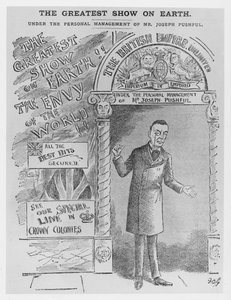 Karikatur av Joseph Chamberlain som kolonialsekretær, ca. 1900 av English School