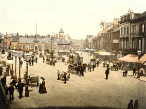 Carlisle Market Place (håndfarget bilde) av English School