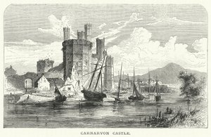 Carnarvon slott (gravering) av English School
