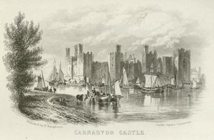 Carnarvon Castle, Nord-Wales av English School