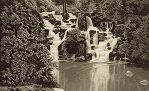 Cascade, Virginia Water (litho) av English School