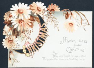 Fallende blomster, julekort av English School