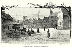 Castle Street, Melbourne, England (Gravur) von English School