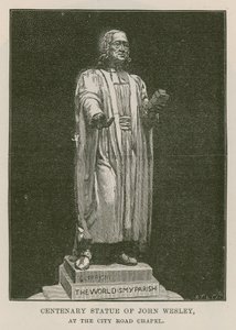 Hundreårsstatue av John Wesley av English School