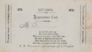 Centennial bekjentskapskort av English School