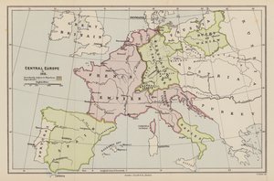 Sentral-Europa i 1812 (fargelitografi) av English School
