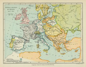 Sentral- og Vest-Europa (fargelitografi) av English School
