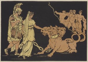 Cerberus (fargelitografi) av English School