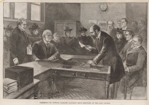 Seremoni for skjæring av fagoter (gamle leietjenester) ved domstolene av English School