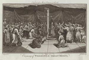 Zeremonie des Wiegens des Großen Moguls von English School