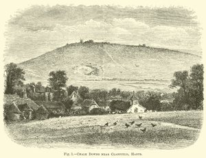 Chalk Downs nær Clanfield, Hants av English School
