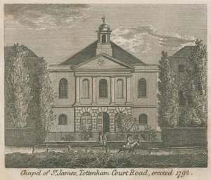 Chapel of St James, Tottenham Court Road, London, reist 1792 av English School