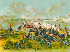 Anklagen mot amerikanske tropper ved San Juan Hill, 1. juli 1898 av English School