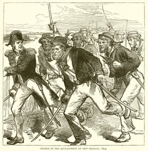 Charge of the Blue-jackets i New Orleans, 1815 av English School