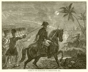 Anklagen for Highlanders ved Seringapatam, 1792 av English School