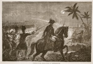 Charge of the Highlanders at Seringapatam, illustrasjon fra Cassells Illustrated History of India av James Grant, pub. 1879 av English School
