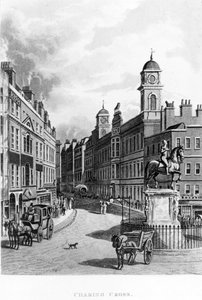 Charing Cross, ser opp Stranden, 1811 av English School