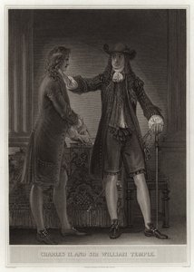 Charles II og Sir William Temple av English School
