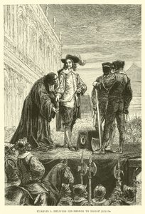 Charles I leverer sin George til biskop Juxon av English School