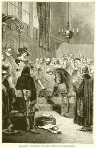 Charles I forhører talmannen i parlamentet