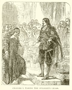 Charles I inntar talerstolen