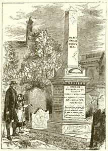 Charles Wesley, gravstein (gravering) av English School