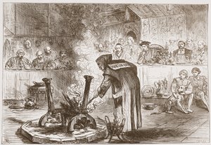 Charles ser Play of the Masks, illustrasjon fra The History of Protestantism av James Aitken Wylie (1808-1890), pub. 1878 av English School