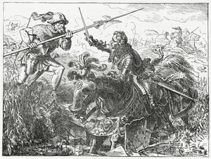 Karl den dristige, hertugen av Burgund, i slaget ved Nancy, 5. januar, 1477, 1882 av English School