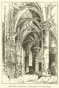 Chartres-katedralen, korets ambulanse (gravering) av English School