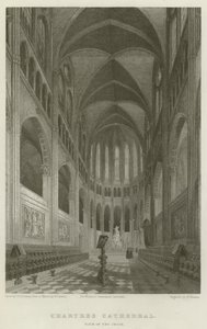 Chartres katedral, utsikt over koret (gravering) av English School