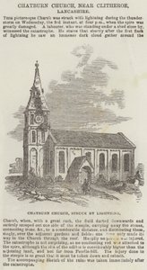 Chatburn Church, nær Clitheroe, Lancashire (gravering) av English School