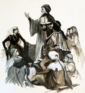 Chaucer resiterer poesien sin av English School