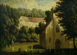 Chawton House and Church, 1809 av English School