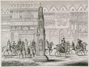 Cheapside Cross, slik det dukket opp i år 1547 av English School