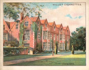 Chequers, Buckinghamshire (fargelitografi) av English School