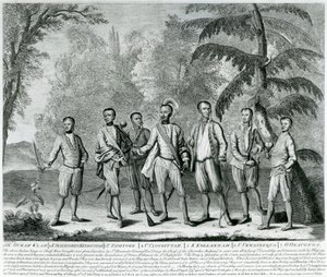 Cherokee Chiefs from Carolina, c.1730 (engraving) av English School