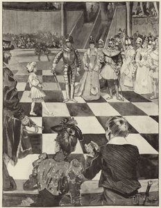 Sjakkturnering med levende brikker på Henglers Circus av English School