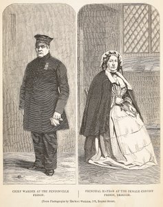 Chief Warder ved Pentonville Prison og rektor ved Female Convict Prison, Brixton, illustrasjon fra The Criminal Prisons of London og Scenes from Prison Life av Henry Mayhew og John av English School