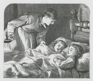 Barn som sover (gravering) av English School