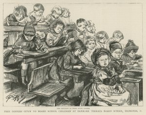 Barn på jobb etter middag av English School