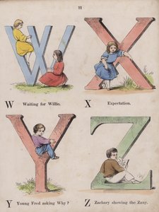 Barnealfabet (farget gravering) av English School