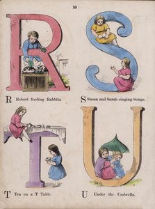 Barnealfabet (farget gravering) av English School