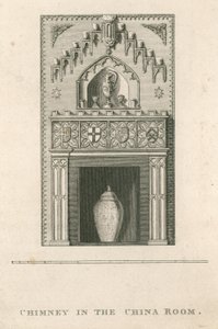 Skorstein i Kina-rommet, Strawberry Hill, Twickenham, London av English School